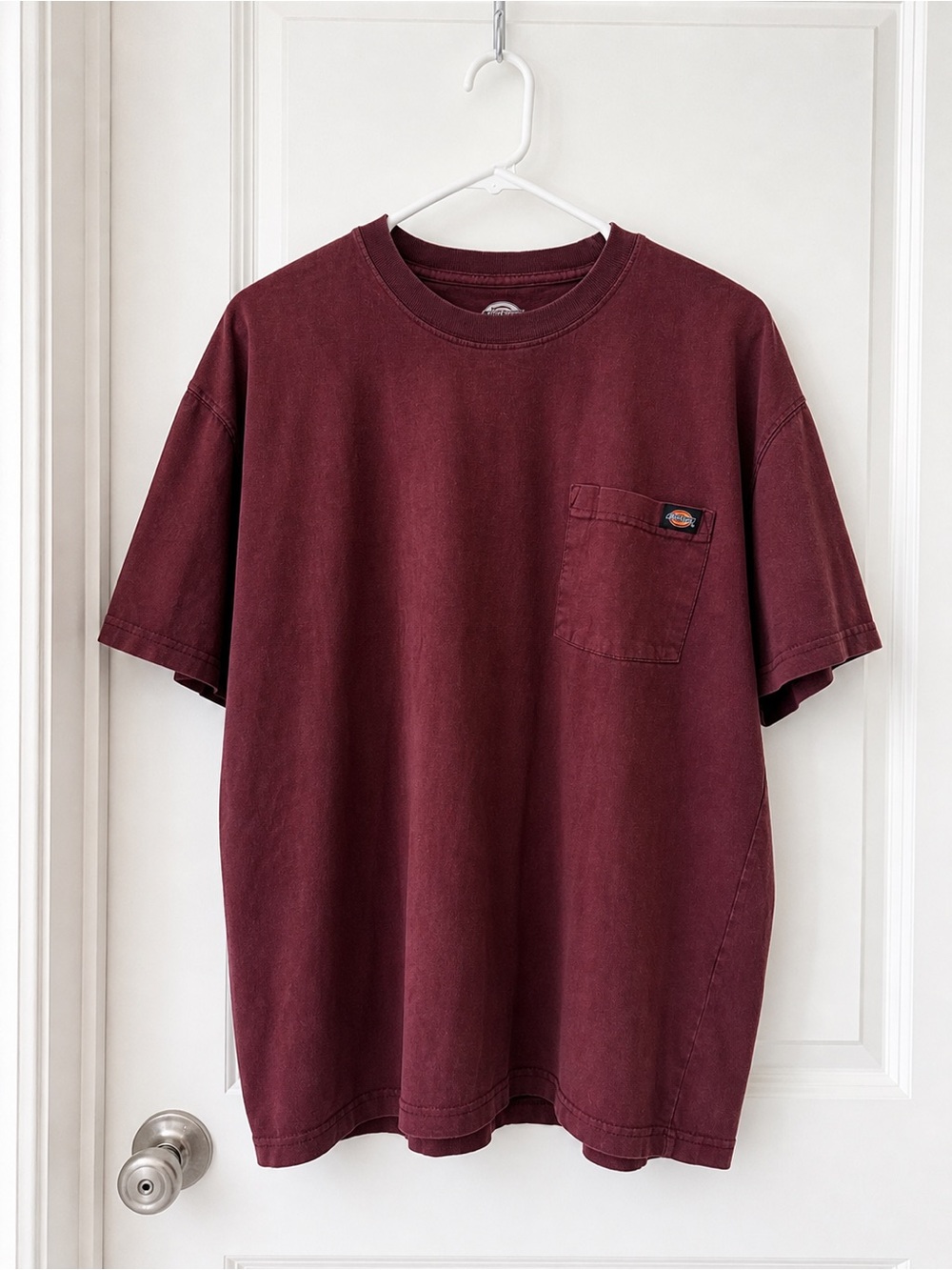 Dickies Maroon Pocket Tee | Size Large | Vintage Wash | Men’s